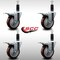 Service Caster 4'' SS Maroon Poly Swivel 1-1/8'' Expanding Stem Caster Set Total Lock Brake, 4PK SCC-SSEXTTL20S414-PPUB-MRN-118-4 - alternate 4